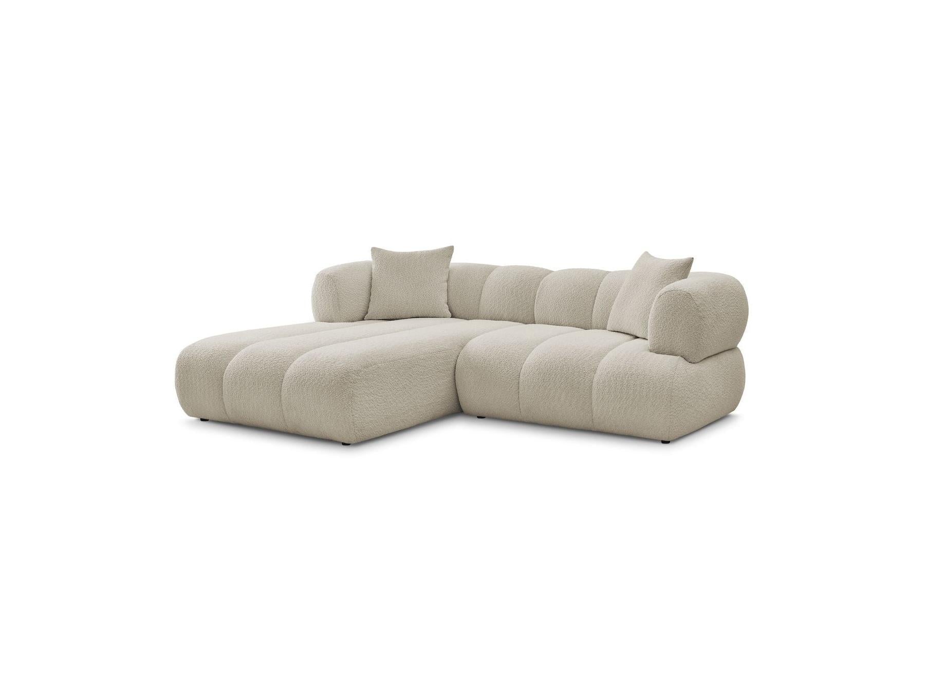 Pamira - Fixed Corner Sofa - Bouclé Fabric - Left Corner