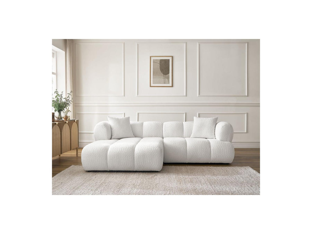 Pamira - Fixed Corner Sofa - Bouclé Fabric - Left Corner