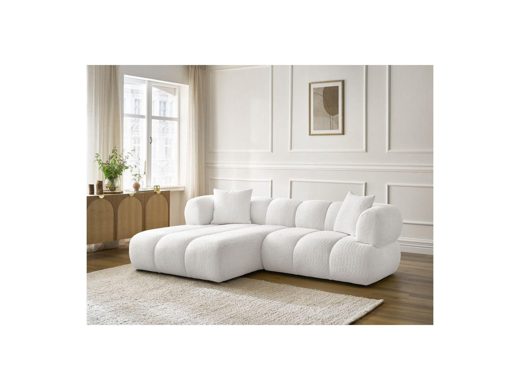 Pamira - Fixed Corner Sofa - Bouclé Fabric - Left Corner