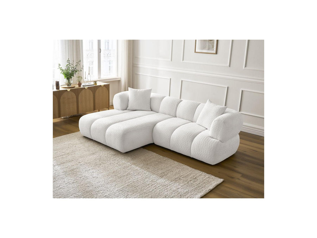 Pamira - Fixed Corner Sofa - Bouclé Fabric - Left Corner