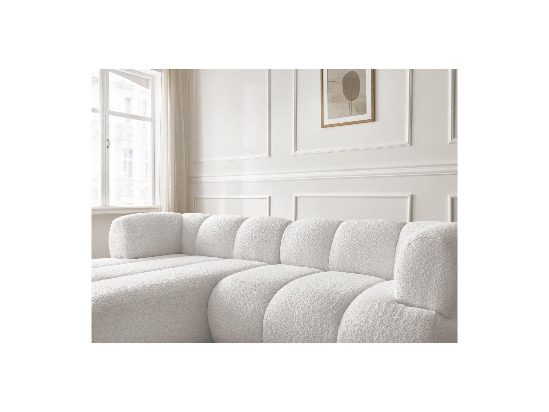 Pamira - Fixed Corner Sofa - Bouclé Fabric - Left Corner