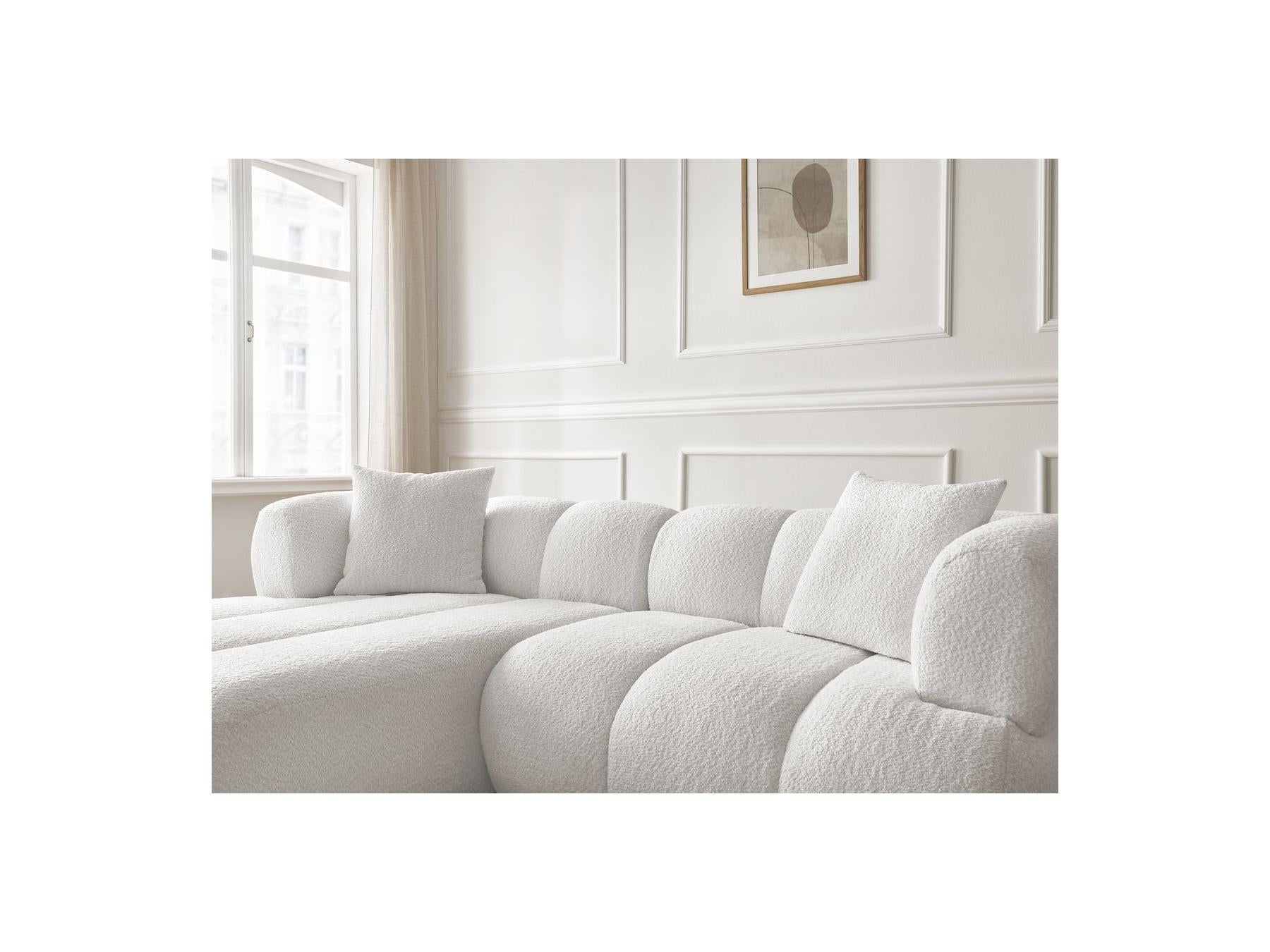Pamira - Fixed Corner Sofa - Bouclé Fabric - Left Corner