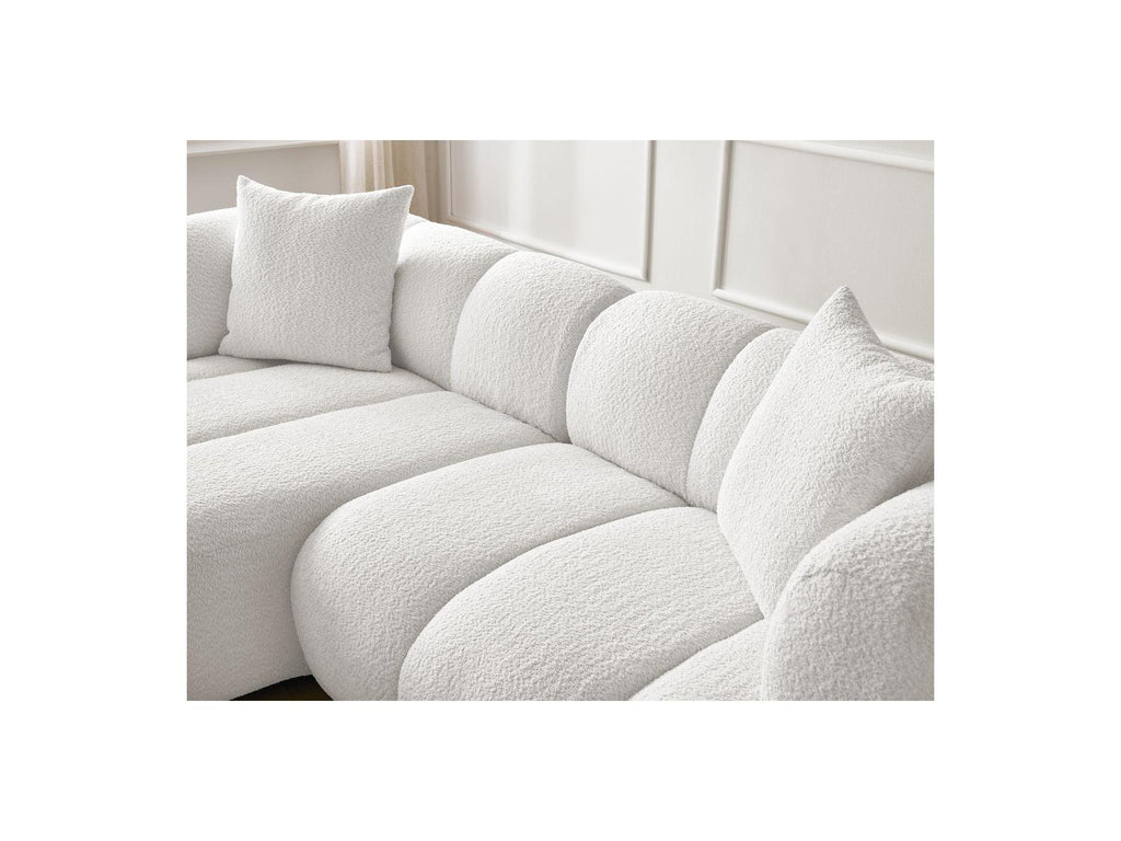 Pamira - Fixed Corner Sofa - Bouclé Fabric - Left Corner