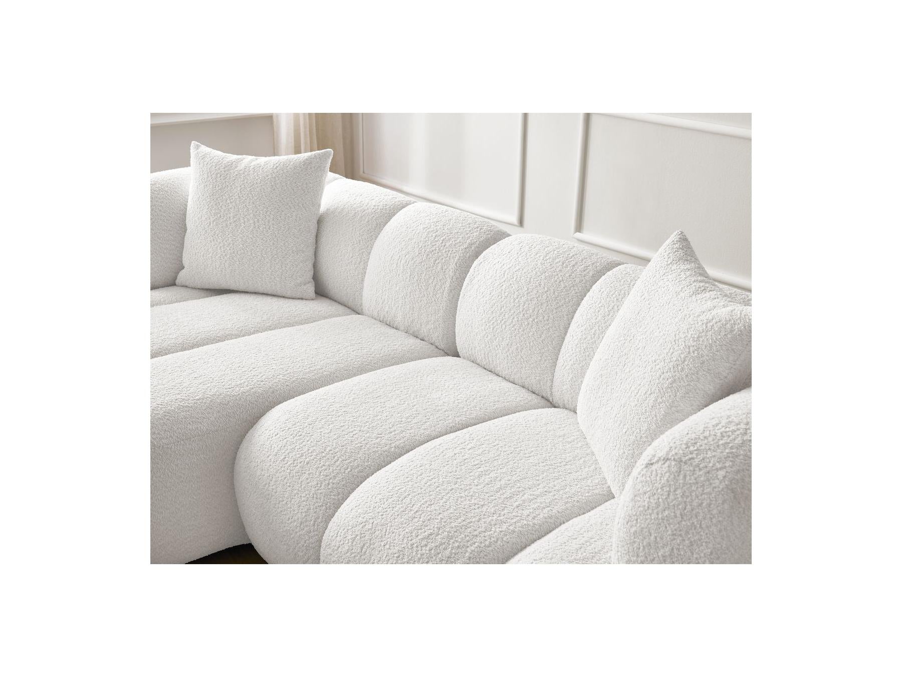 Pamira - Fixed Corner Sofa - Bouclé Fabric - Left Corner