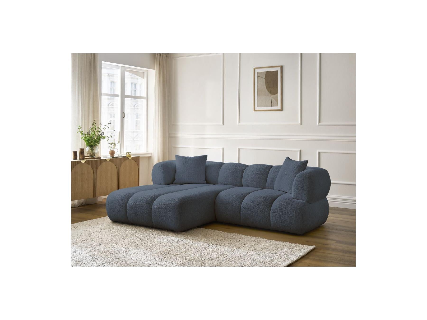 Pamira - Fixed Corner Sofa - Bouclé Fabric - Left Corner
