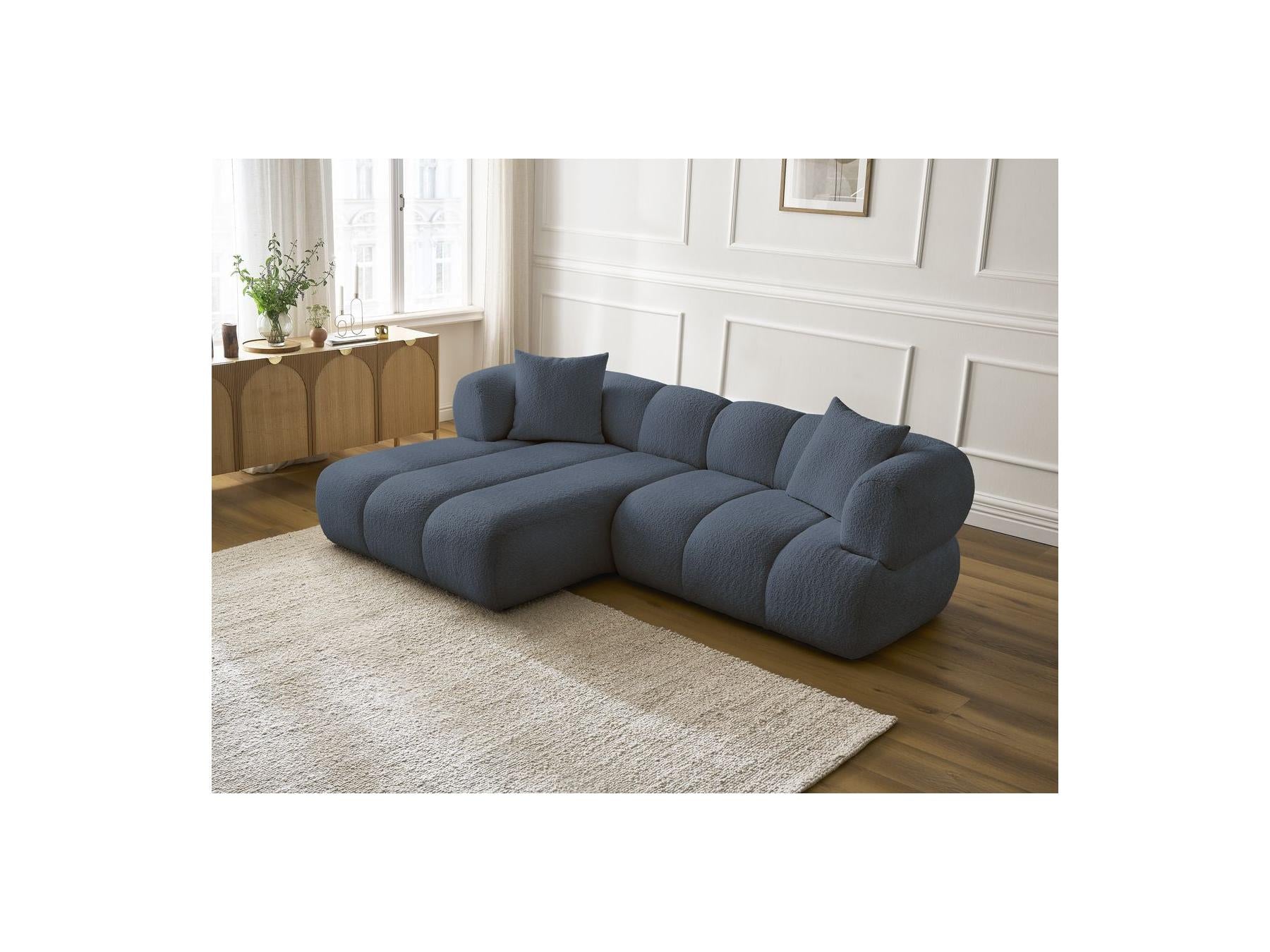 Pamira - Fixed Corner Sofa - Bouclé Fabric - Left Corner