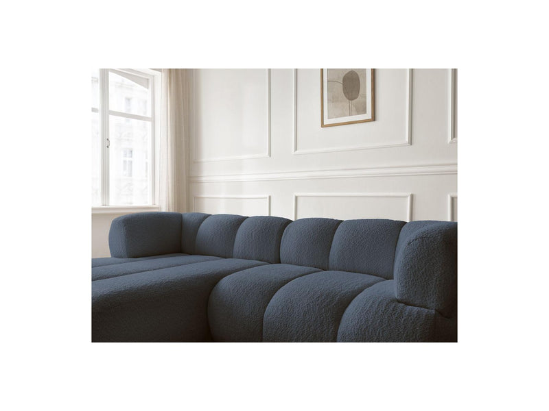 Canapé D'Angle Fixe - Pamira - Tissu Bouclette - Angle Gauche