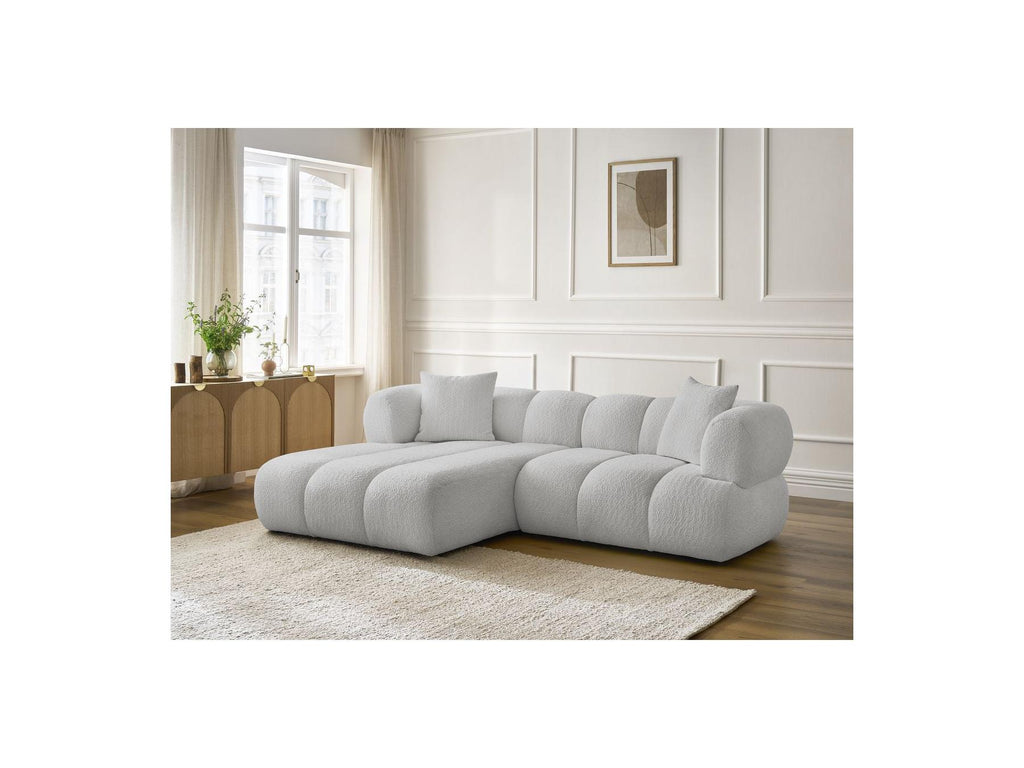 Pamira - Fixed Corner Sofa - Bouclé Fabric - Left Corner