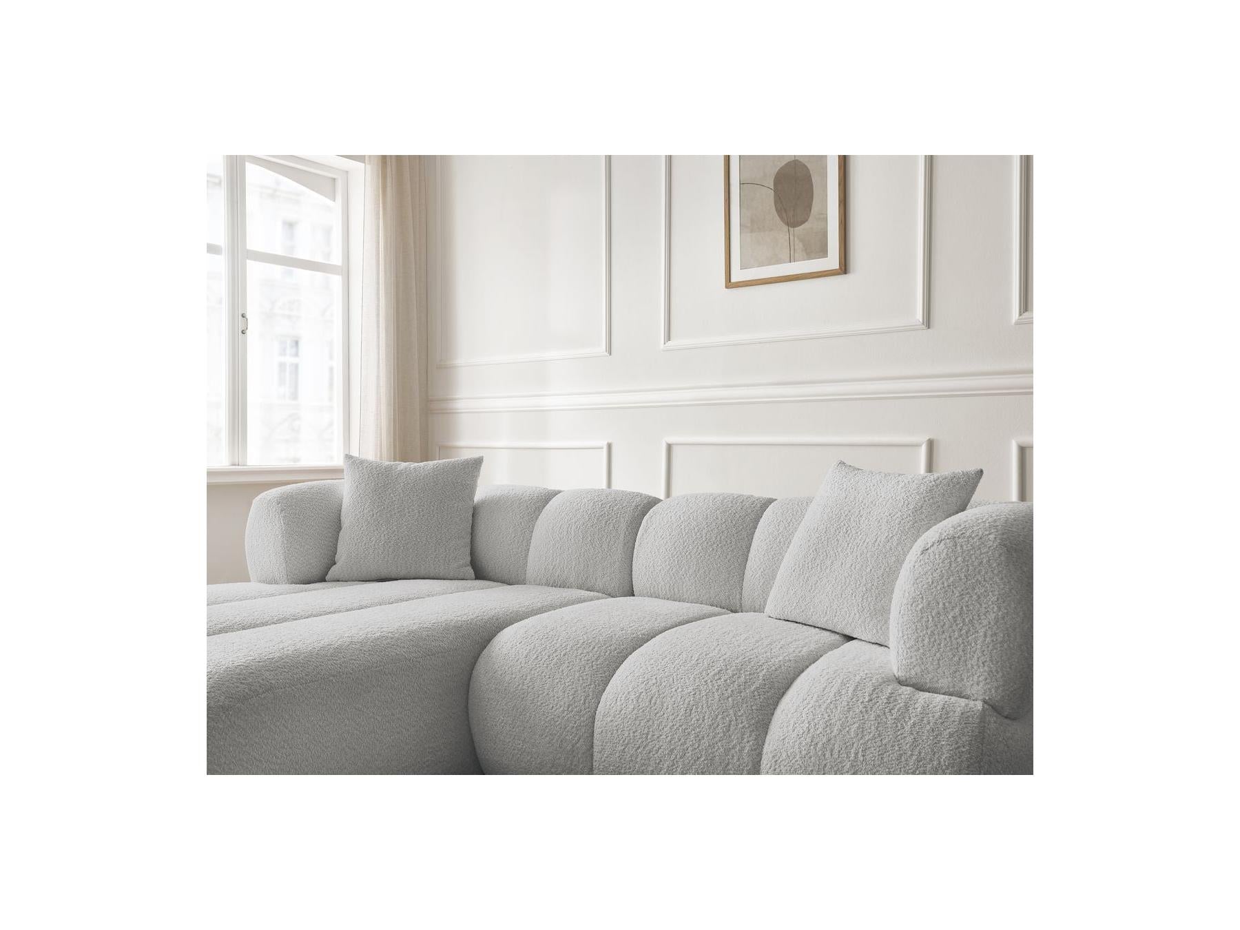 Pamira - Fixed Corner Sofa - Bouclé Fabric - Left Corner