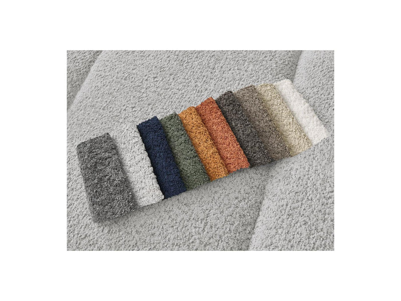 Canapé D'Angle Fixe - Pamira - Tissu Bouclette - Angle Gauche