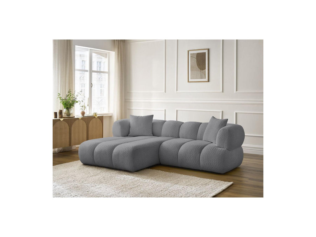 Pamira - Fixed Corner Sofa - Bouclé Fabric - Left Corner