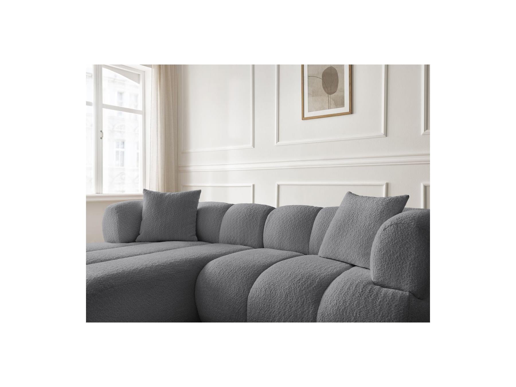 Pamira - Fixed Corner Sofa - Bouclé Fabric - Left Corner