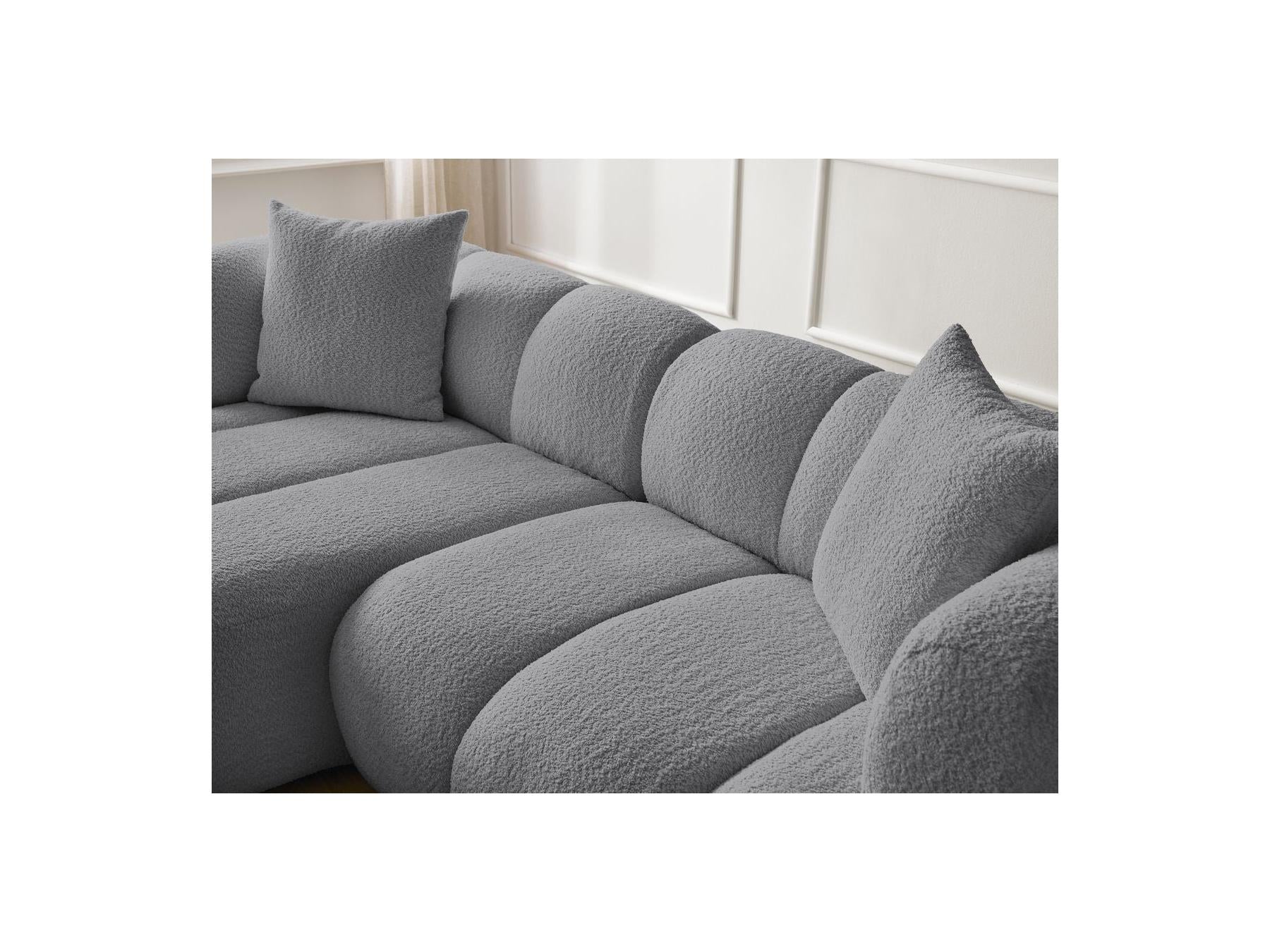 Pamira - Fixed Corner Sofa - Bouclé Fabric - Left Corner