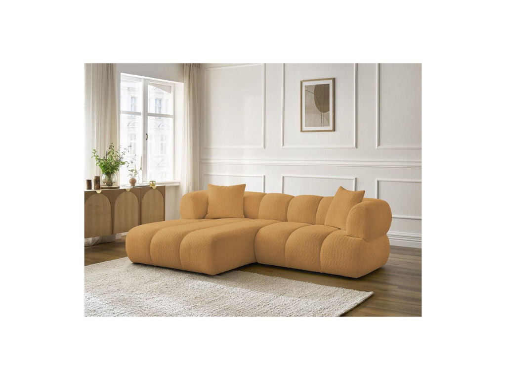 Pamira - Fixed Corner Sofa - Bouclé Fabric - Left Corner