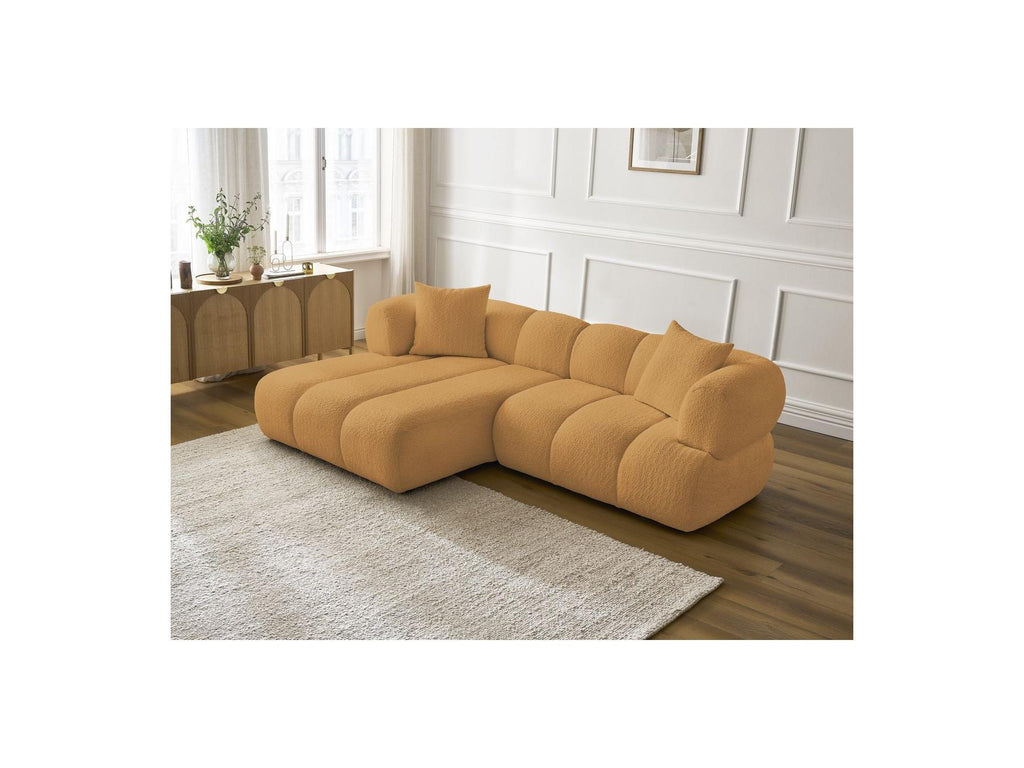 Pamira - Fixed Corner Sofa - Bouclé Fabric - Left Corner