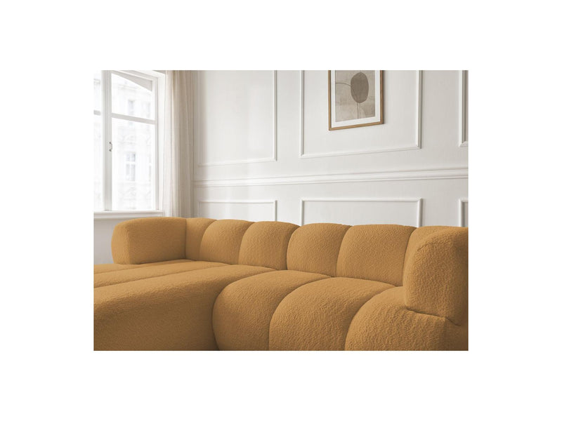 Canapé D'Angle Fixe - Pamira - Tissu Bouclette - Angle Gauche