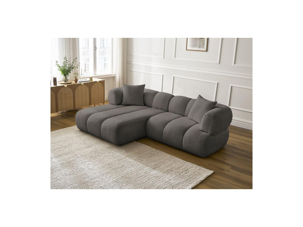Pamira - Fixed Corner Sofa - Bouclé Fabric - Left Corner