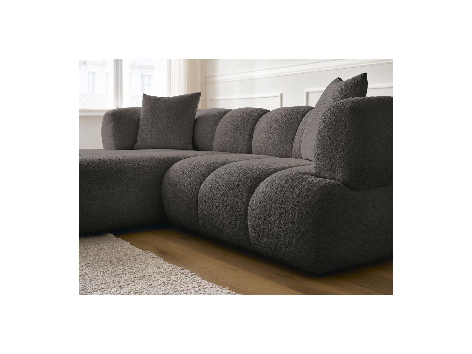 Pamira - Fixed Corner Sofa - Bouclé Fabric - Left Corner