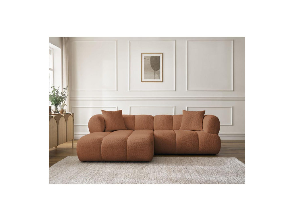 Pamira - Fixed Corner Sofa - Bouclé Fabric - Left Corner