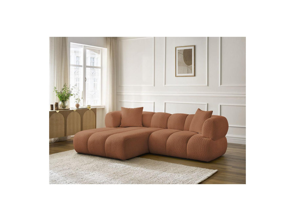 Pamira - Fixed Corner Sofa - Bouclé Fabric - Left Corner