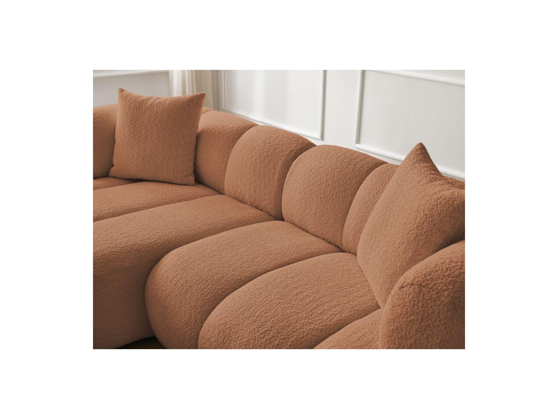 Pamira - Fixed Corner Sofa - Bouclé Fabric - Left Corner
