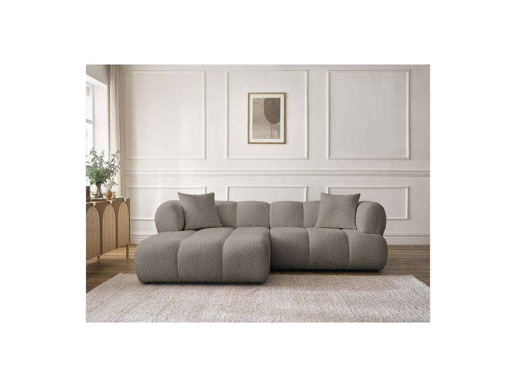 Pamira - Fixed Corner Sofa - Bouclé Fabric - Left Corner