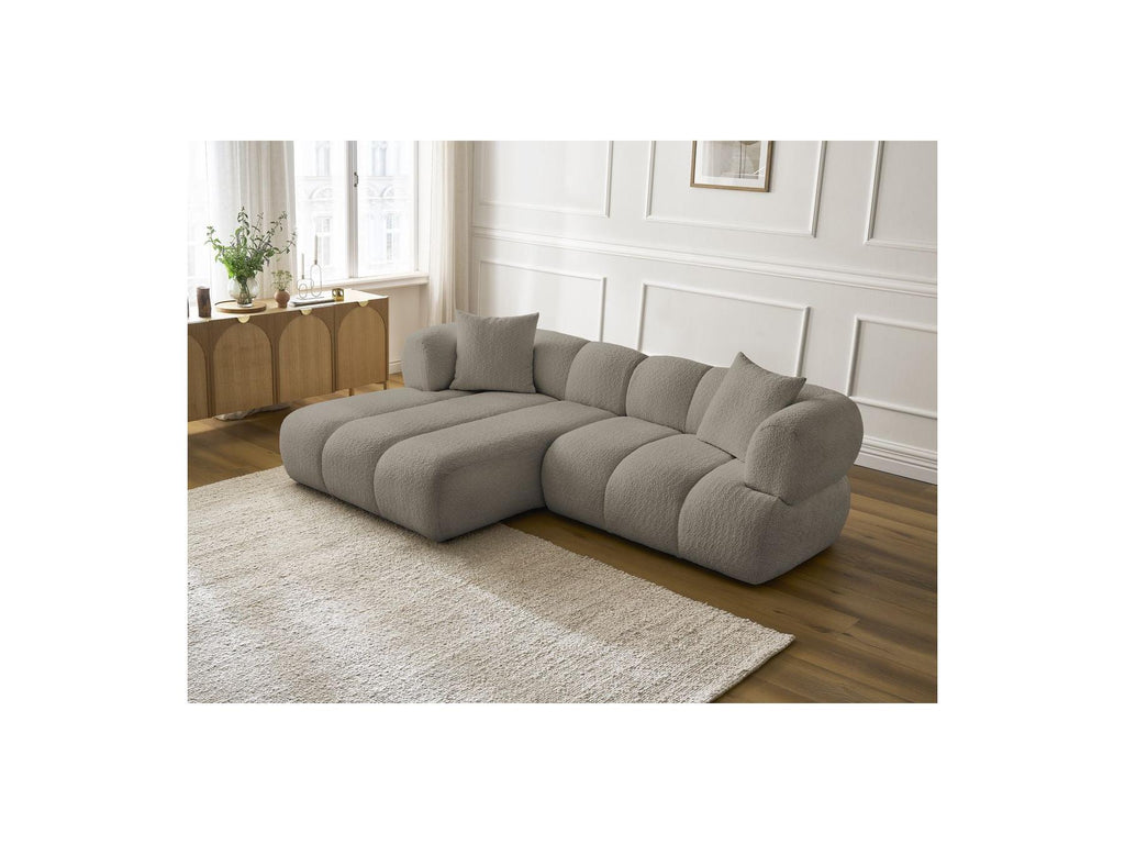 Pamira - Fixed Corner Sofa - Bouclé Fabric - Left Corner