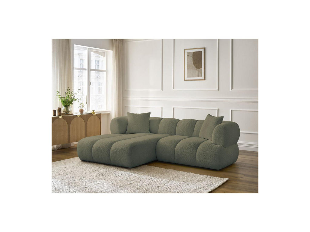Pamira - Fixed Corner Sofa - Bouclé Fabric - Left Corner