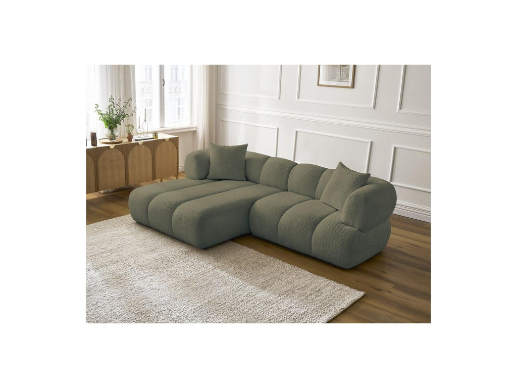 Pamira - Fixed Corner Sofa - Bouclé Fabric - Left Corner