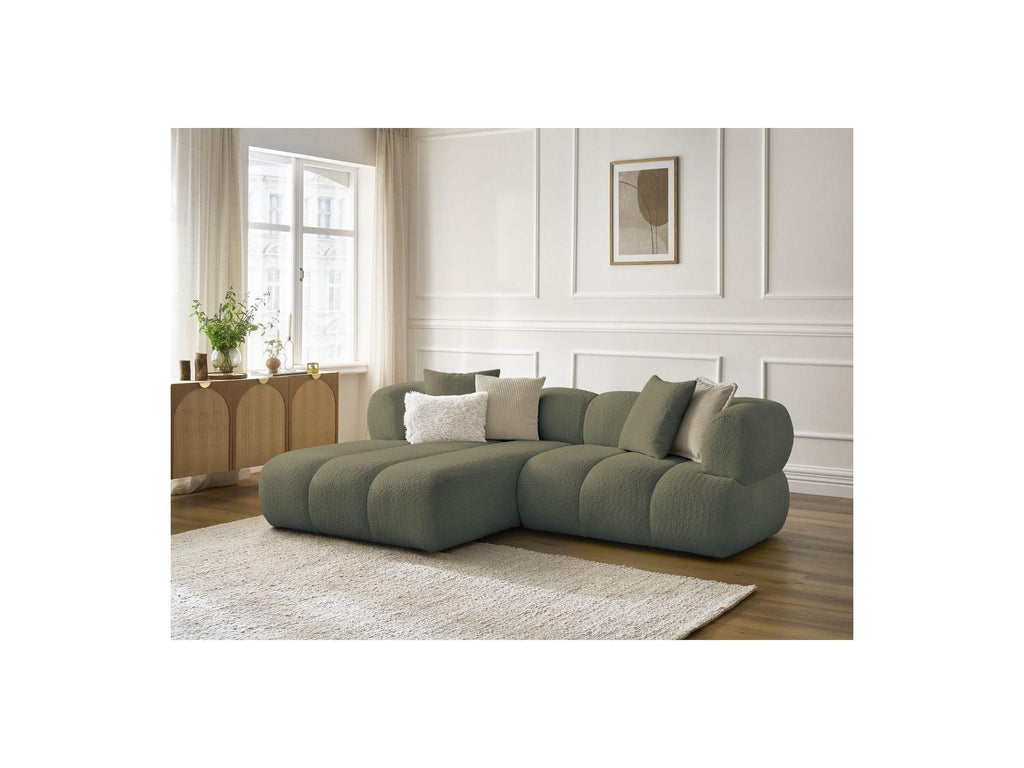 Pamira - Fixed Corner Sofa - Bouclé Fabric - Left Corner