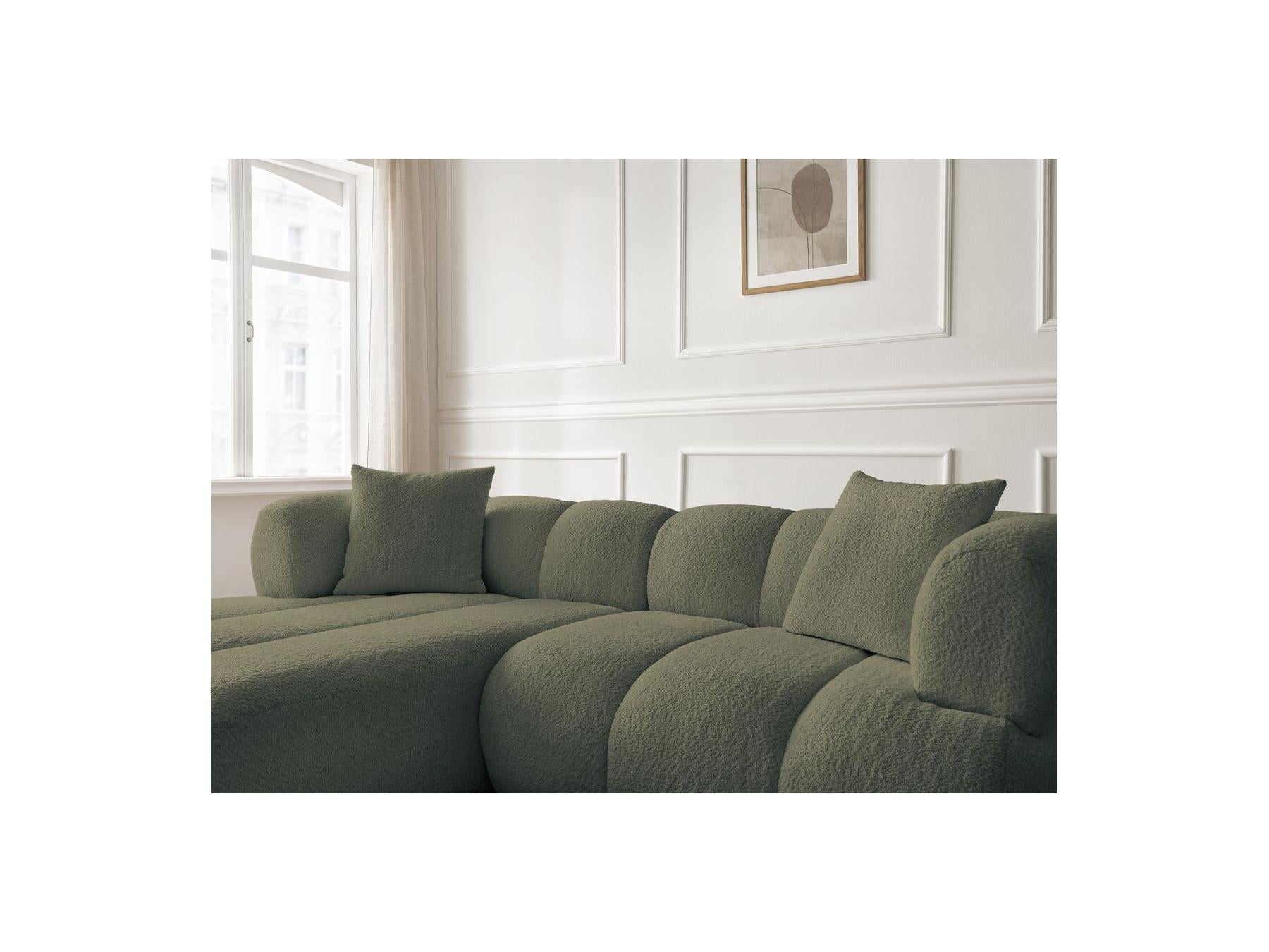 Pamira - Fixed Corner Sofa - Bouclé Fabric - Left Corner