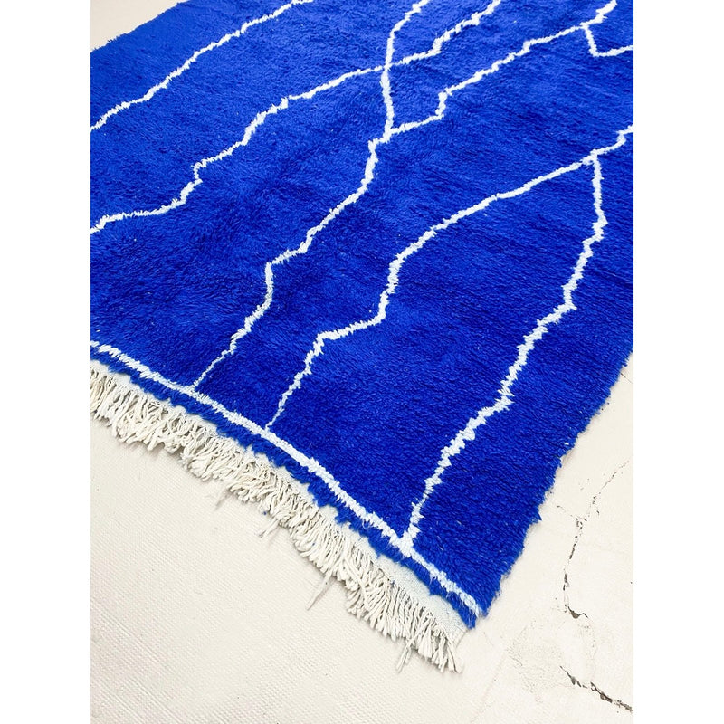 Tapis Berbère Marocain Beni Ouarain - Bleu Majorelle