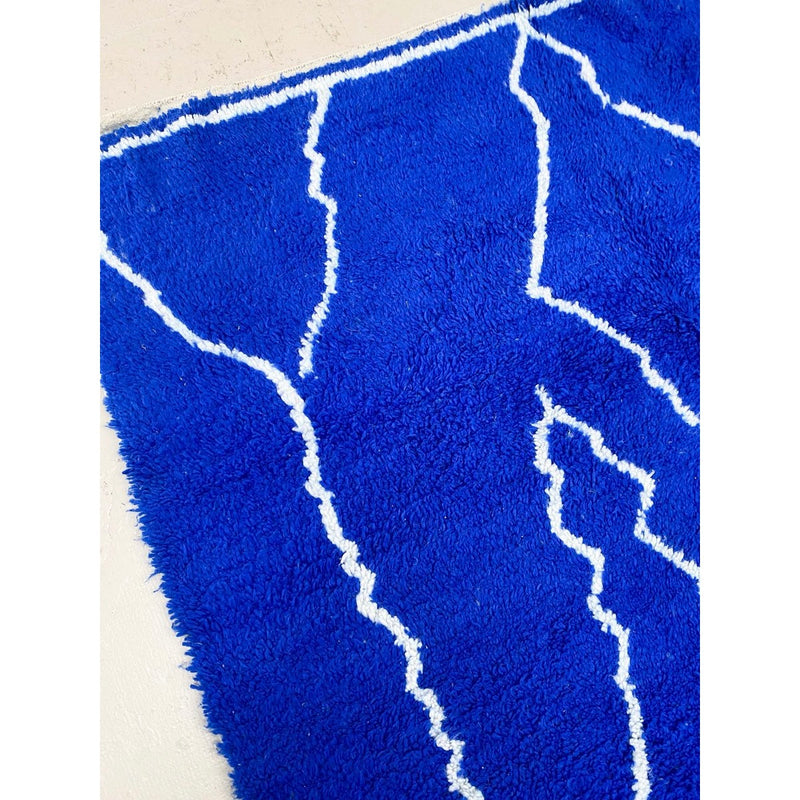 Tapis Berbère Marocain Beni Ouarain - Bleu Majorelle