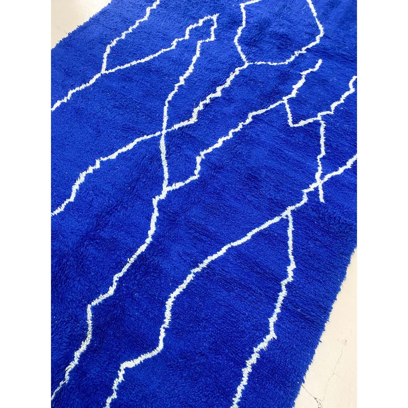 Tapis Berbère Marocain Beni Ouarain - Bleu Majorelle