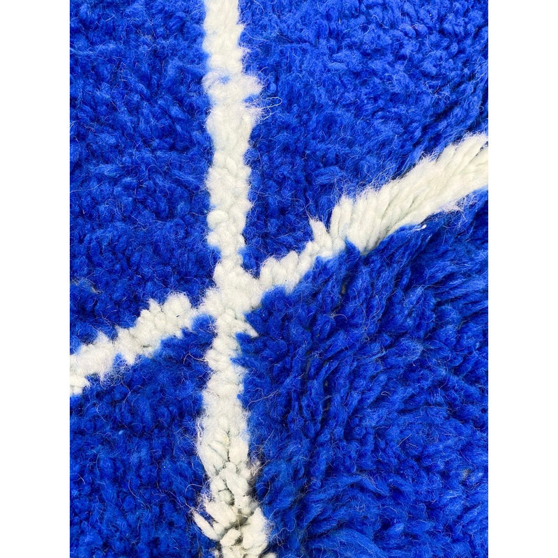 Tapis Berbère Marocain Beni Ouarain - Bleu Majorelle