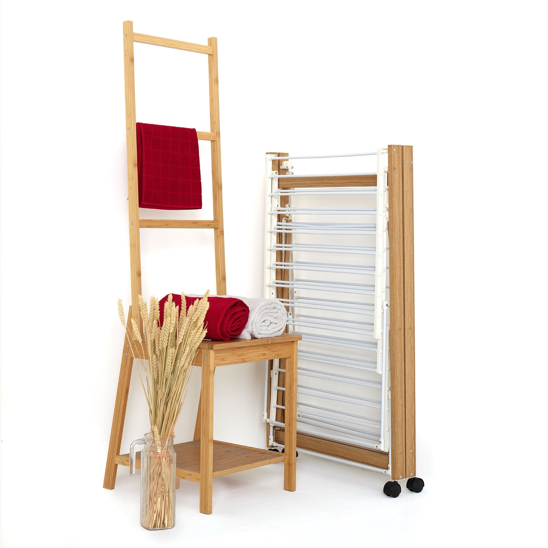 Ushuaia Xxl Foldable Laundry Drying Rack - 32M - Wood