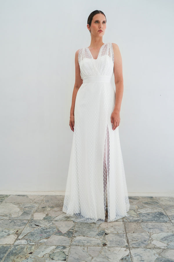 Brautkleid Athéna – Seidenweiß