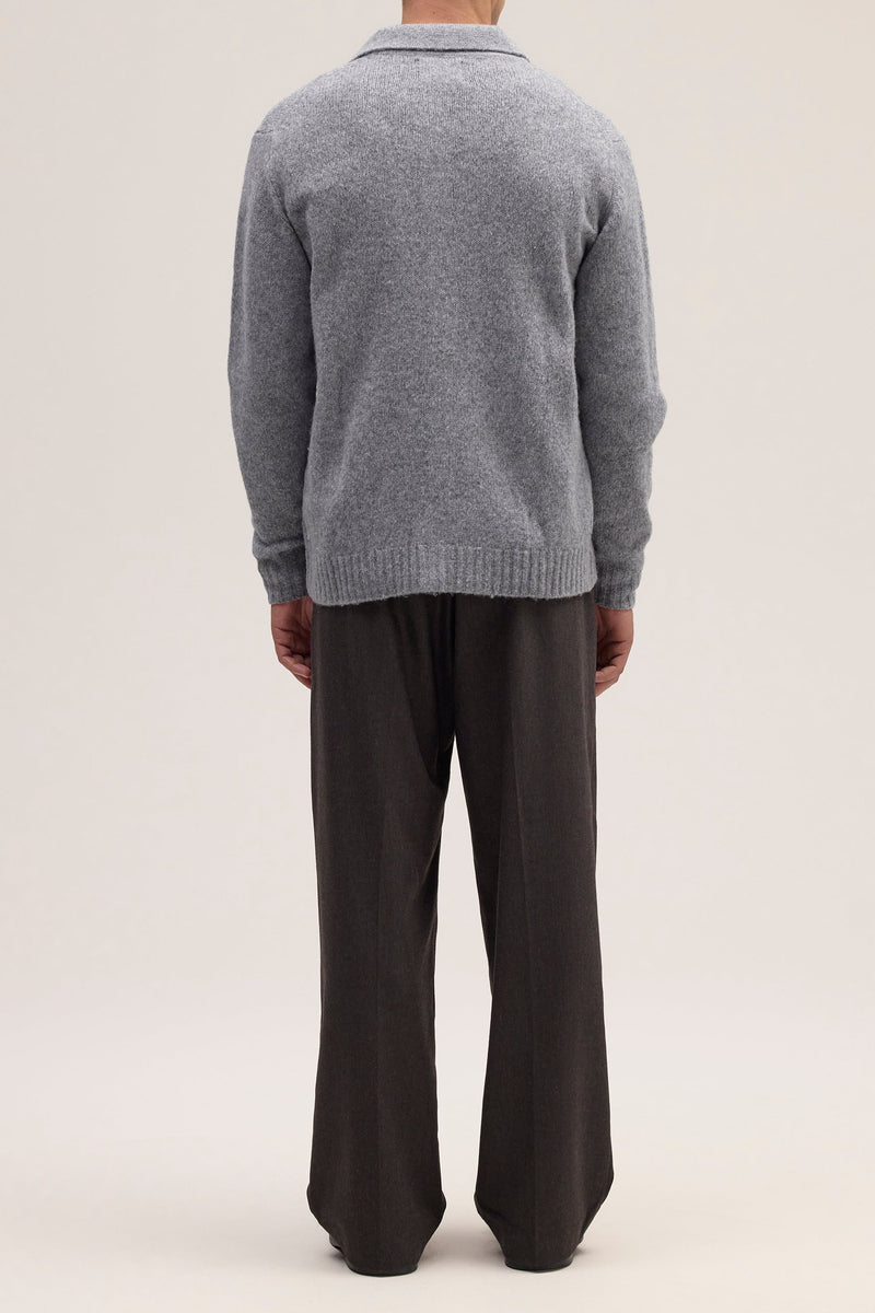Pull Lee Polo Cardigan - Grey Mel.