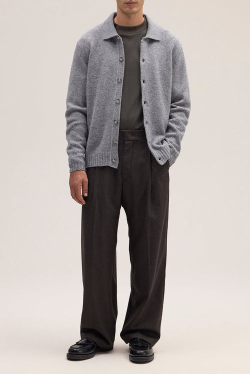 Pull Lee Polo Cardigan - Grey Mel.