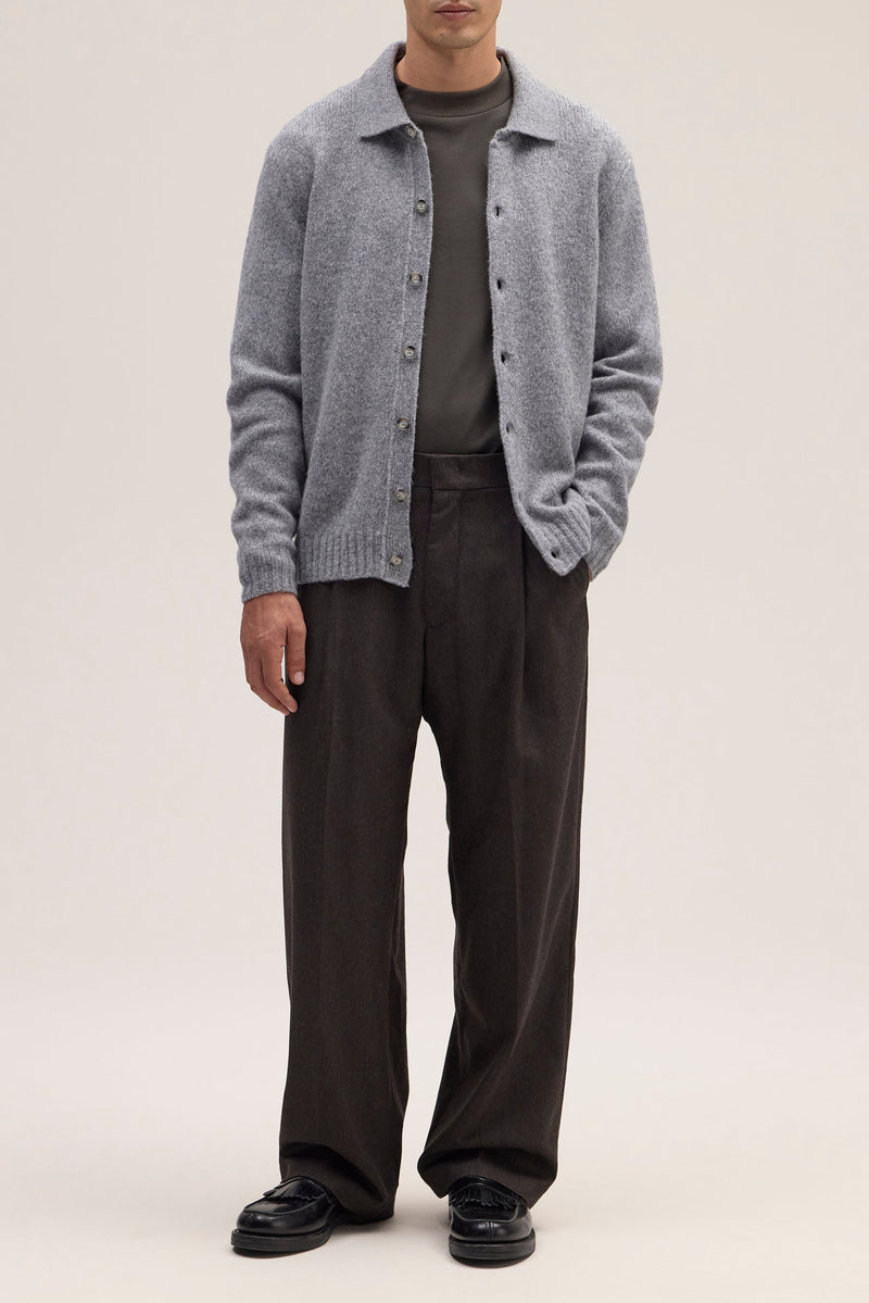 Pull Lee Polo Cardigan - Grey Mel.