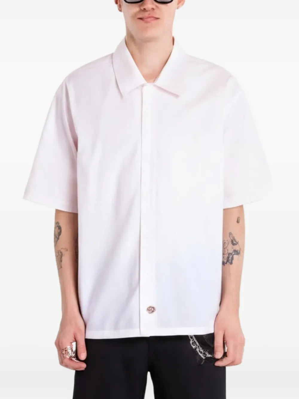 Camisa de rayas de manga corta Venedocia - White