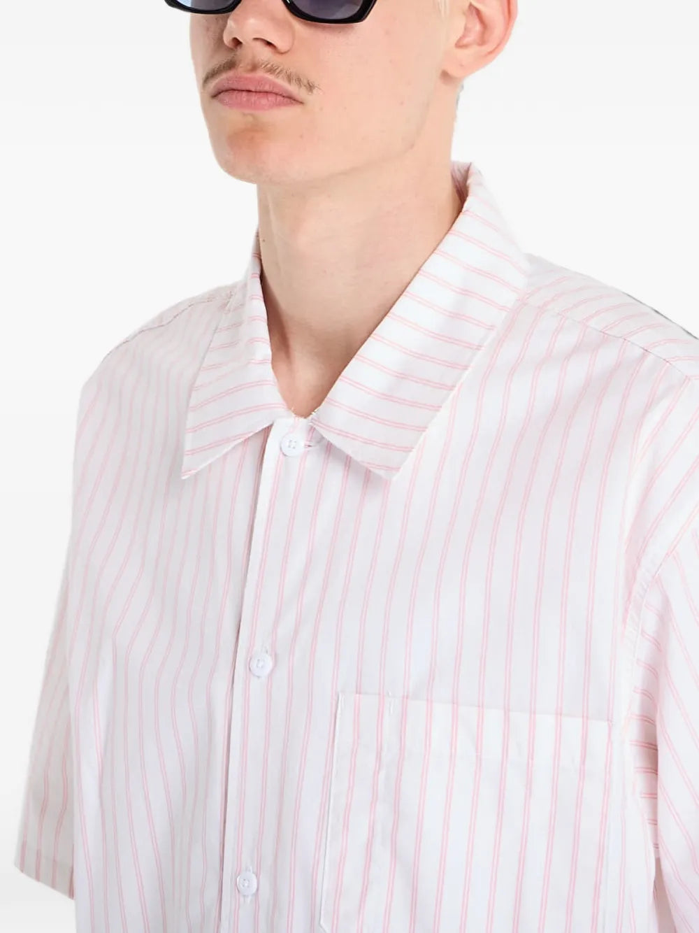 Camisa de rayas de manga corta Venedocia - White