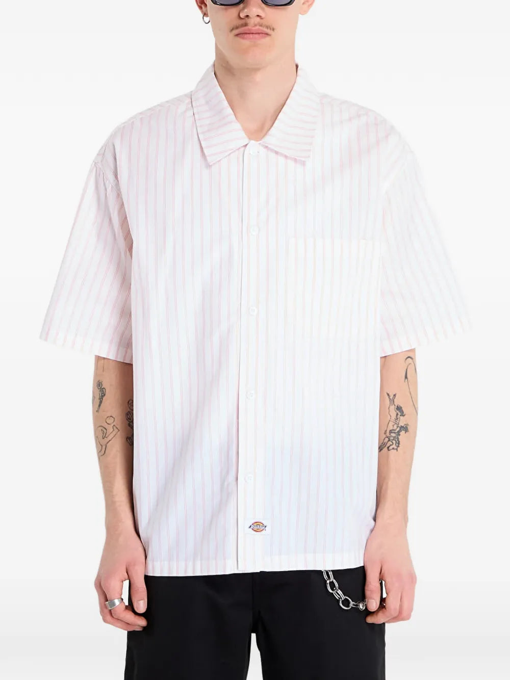 Camisa de rayas de manga corta Venedocia - White