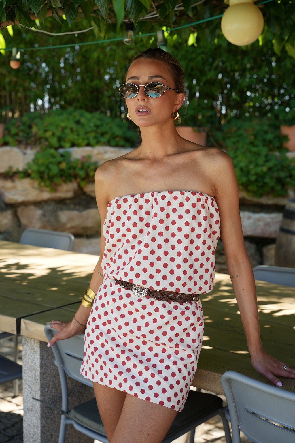 Robe Bustier Charlize - Rouge/Crème
