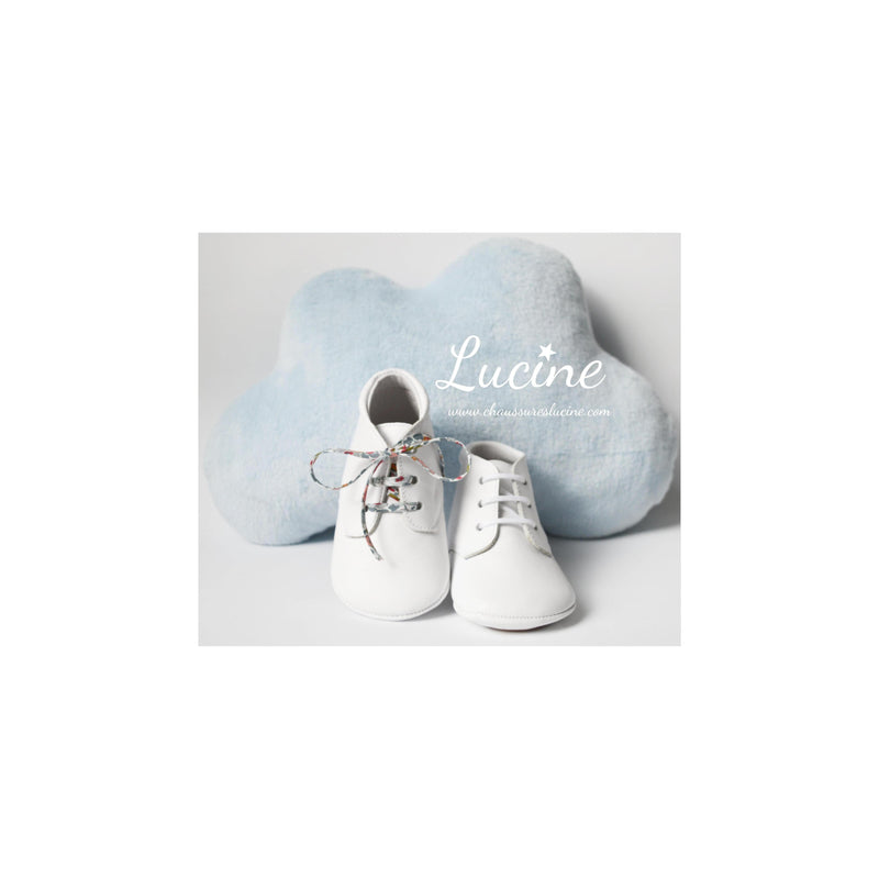 Chaussons Bébé Souples Antidérapants Mini-Arthur - Cuir Blanc - Mixte