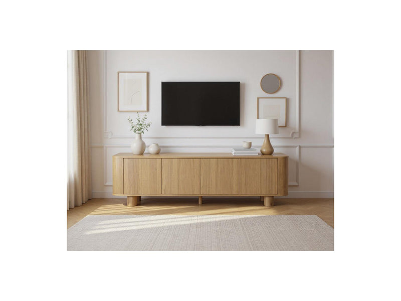 Malo - Mueble para TV de 4 puertas - Chapa de roble macizo