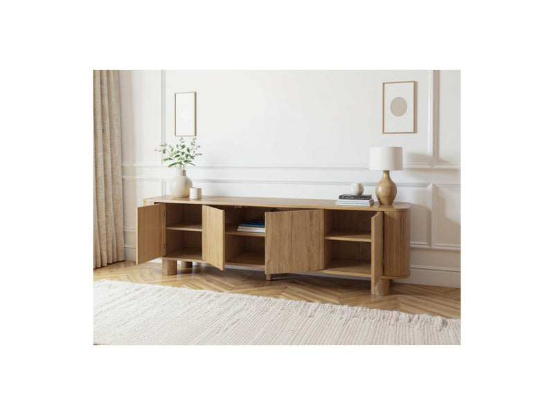 Malo - Mueble para TV de 4 puertas - Chapa de roble macizo