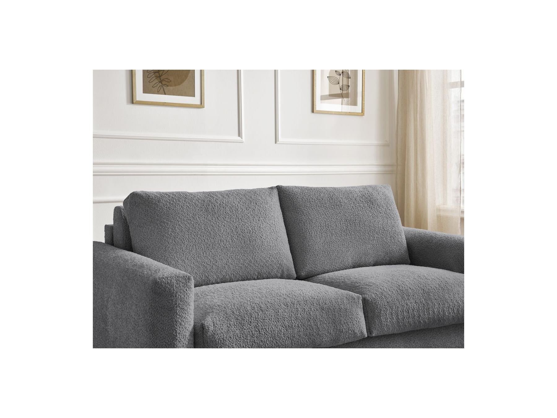Cocoone - Canapé Droit Convertible Nouveau Ouverture Express - Tissu Bouclette