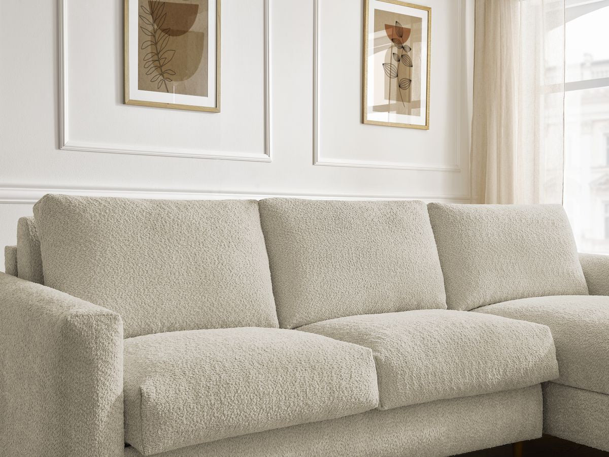 Cocoone - Canapé D'Angle Réversible Convertible Nouveau Ouverture Express - Tissu Bouclette