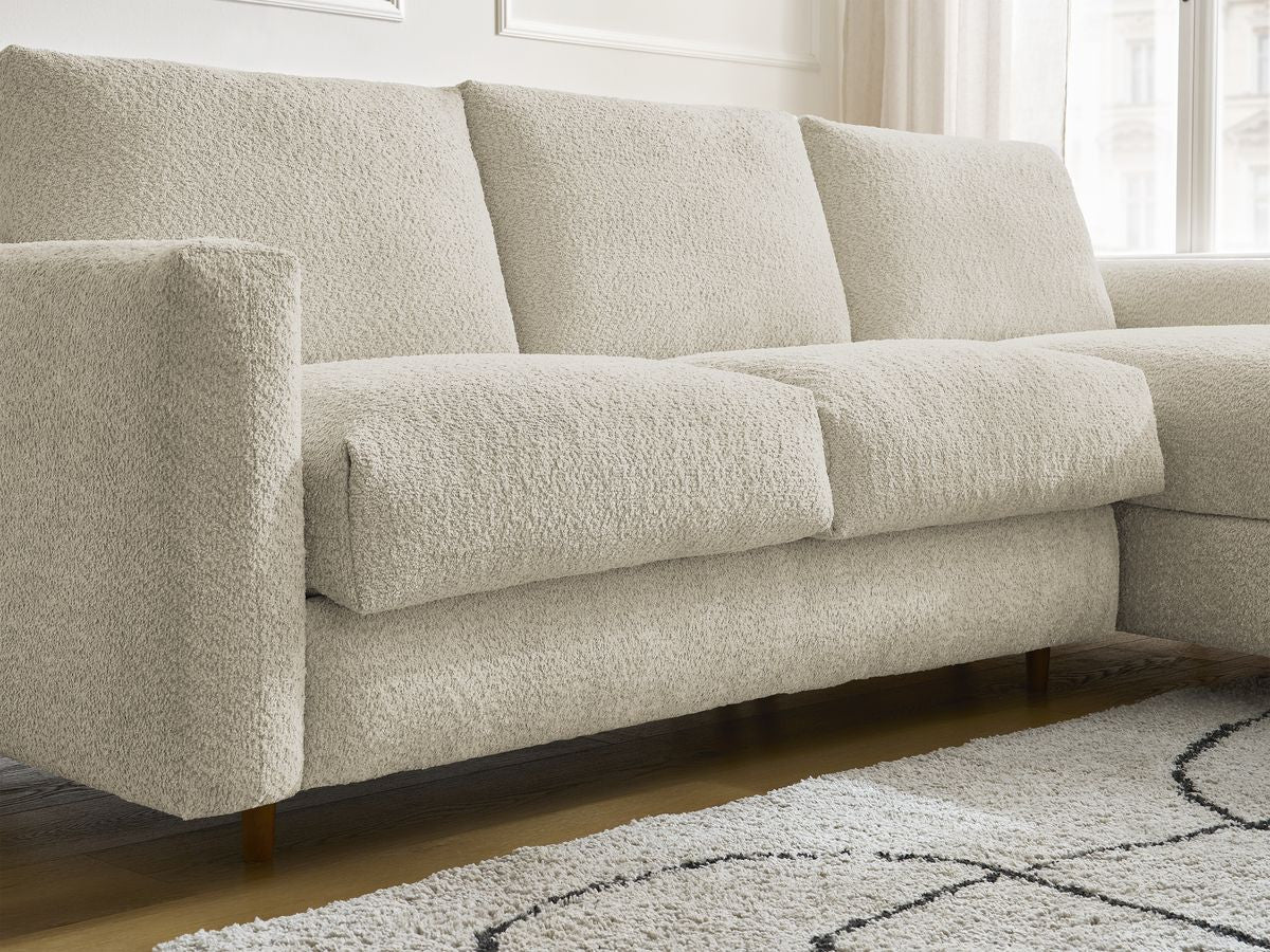 Cocoone - Canapé D'Angle Réversible Convertible Nouveau Ouverture Express - Tissu Bouclette